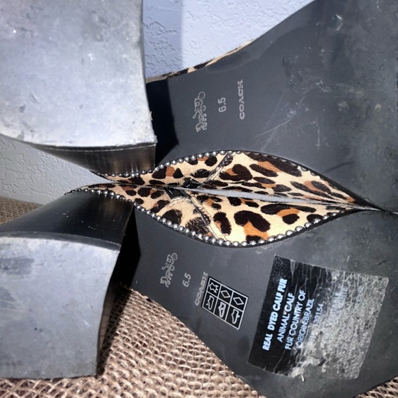 Coach Drea Brown and Black Ankle Booties with Leopard Print Size 6.5 - Picture 15 of 15